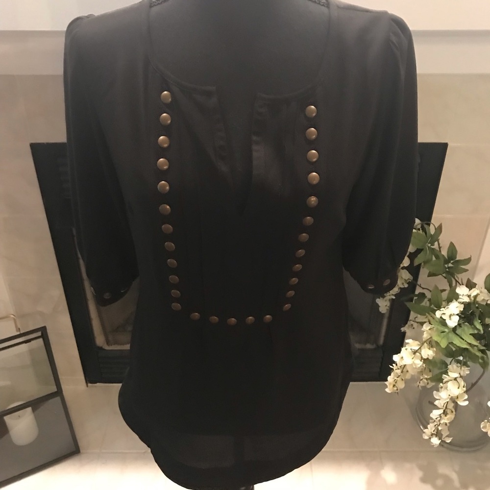 Pomelo Black Sheer Top